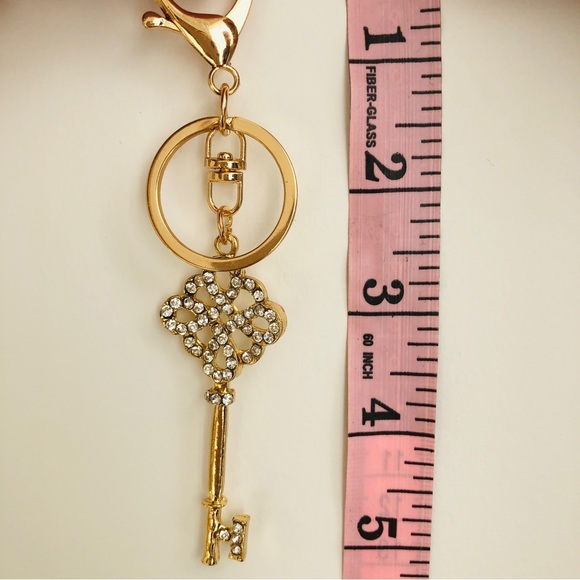 Key Shaped Rhinestone Keychain Bag Charm - Picture 6 of 6